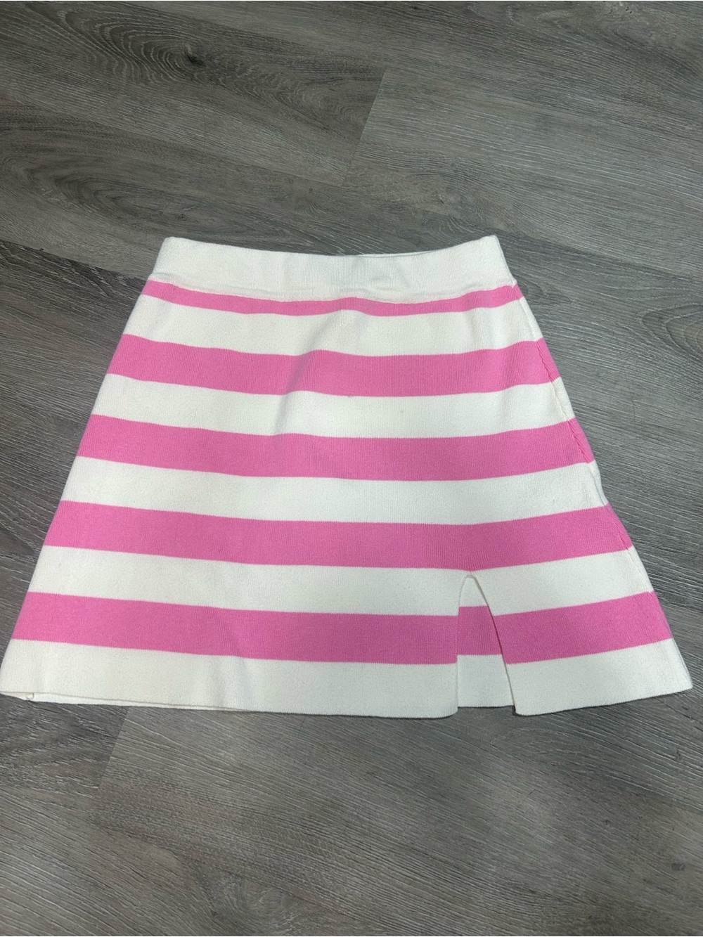 Altar’d state pink and white striped mini skirt